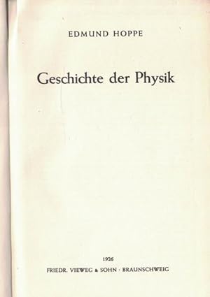 Bild des Verkufers fr Geschichte der Physik, zum Verkauf von Antiquariat Kastanienhof