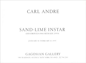 Bild des Verkufers fr Carl Andre : Sand - Lime Instar (Destroyed 1966 / Remade 1995) zum Verkauf von Specific Object / David Platzker