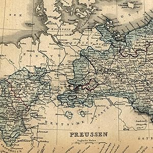 Prussian Germany 1854 uncommon Vienaa issued old map Mt. Profiles across bottom