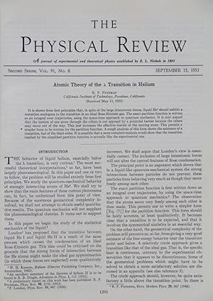 "Atomic theory of the lambda transition in liquid helium" (pp. 1291-1301) - with - "Atomic theory...