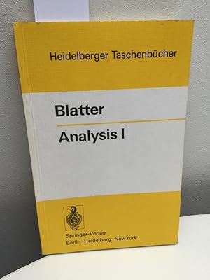 Bild des Verkufers fr Blatter, Christian: Analysis; Teil: 1. Heidelberger Taschenbcher ; Bd. 151 zum Verkauf von Kepler-Buchversand Huong Bach
