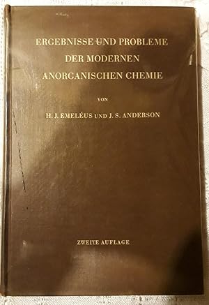 Bild des Verkufers fr Ergebnisse und Probleme der Modernen Anorganischen Chemie zum Verkauf von DEL SUBURBIO  LIBROS- VENTA PARTICULAR