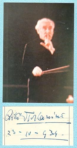 Dirigent (1867-1957). Eigenh. U. (voller Namenszug) mit eigenh. Datierung (23. IV. 1934) auf Zett...