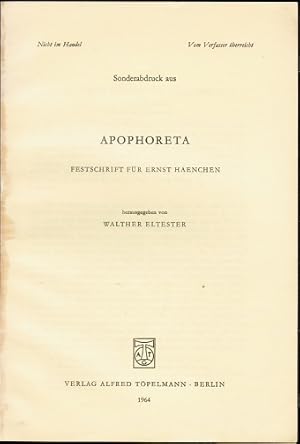 Bild des Verkufers fr Abfassungszeit und Ziel des Galaterbriefes (= Sonderdruck aus: Apophoreta. Festschrift fr Ernst Haenchen) zum Verkauf von Schrmann und Kiewning GbR