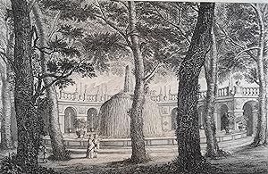 Seller image for Fontana Maggiore del Giardino Deste In Tivoli Auf Bütten, ca 29 x 39 cm. Wz. Traube for sale by ANTIQUARIAT Franke BRUDDENBOOKS