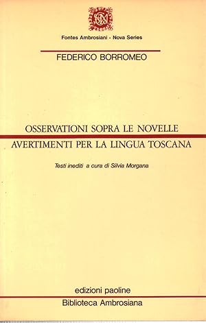 Imagen del vendedor de Osservazioni sopra le novelle Avvertimenti per la lingua Toscana a la venta por Di Mano in Mano Soc. Coop