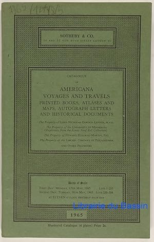 Catalogue of Americana, Voyages and travels : printed books, atlases and maps, autograph letters ...