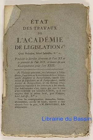 Etat des travaux de l'Académie de Législation Quai Voltaire, hôtel Labrife, n° 2