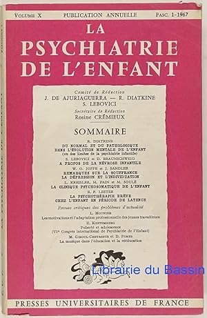 La psychiatrie de l'enfant Vol. X Fasc. 1