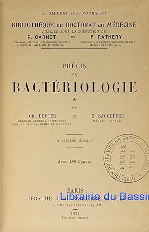 Seller image for Prcis de bactriologie for sale by Librairie du Bassin