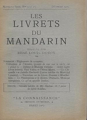 Bild des Verkufers fr Les Livrets du Mandarin - Nouvelle srie Numro 9 et 10 de dcembre 1935 zum Verkauf von LES TEMPS MODERNES