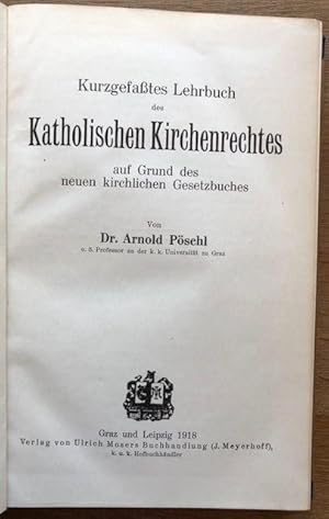 Seller image for Kurzgefates Lehrbuch des Katholischen Kirchenrechtes auf Grund des neuen kirchlichen Gesetzbuches. for sale by Antiquariat Lohmann
