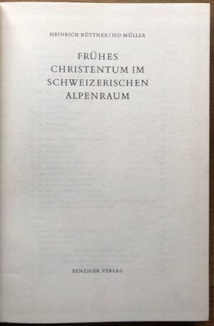 Seller image for Frhes Christentum im schweizerischen Alpenraum. for sale by Antiquariat Lohmann