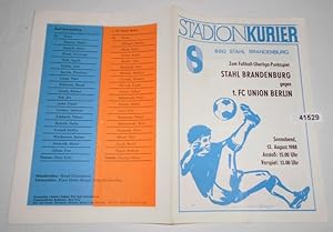 Stadion Kurier Programm Fußball-Oberliga Punktspiel 1988 Stahl Brandenburg - 1. FC Union Berlin