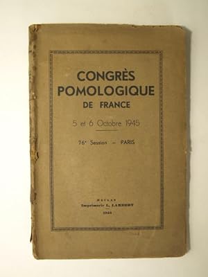 Bild des Verkufers fr Congrs pomologique de France. 5 et 6 oct. 1945 zum Verkauf von Librairie Aubry