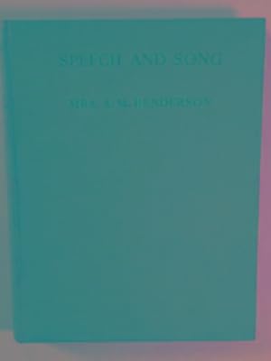 Image du vendeur pour Speech and song. (a direct approach to singing) mis en vente par Cotswold Internet Books