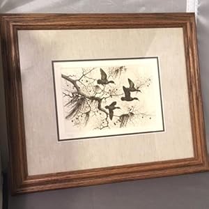 Teal and Sweet Gum ** Original Pencil Signed Etching **