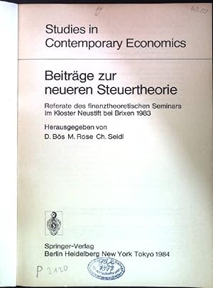 Seller image for Beitrge zur neueren Steuertheorie: Referate des Finanztheoretischen Seminars im Kloster Neustift bei Brixen 1983. Studies in contemporary economics ; 7 for sale by books4less (Versandantiquariat Petra Gros GmbH & Co. KG)