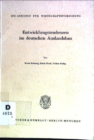 Image du vendeur pour Entwicklungstendenzen im deutschen Auslandsbau. Schriftenreihe des Ifo-Instituts fr Wirtschaftsforschung ; Nr. 110 mis en vente par books4less (Versandantiquariat Petra Gros GmbH & Co. KG)