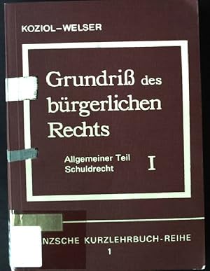 Bild des Verkufers fr Grundriss des brgerlichen Rechts; Bd. 1., Allgemeiner Teil und Schuldrecht. Manzsche Kurzlehrbuch-Reihe ; 1 zum Verkauf von books4less (Versandantiquariat Petra Gros GmbH & Co. KG)