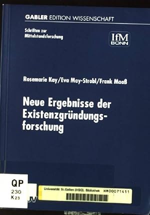 Image du vendeur pour Neue Ergebnisse der Existenzgrndungsforschung. Gabler-Edition Wissenschaft / Schriften zur Mittelstandsforschung ; N.F., Nr. 89 mis en vente par books4less (Versandantiquariat Petra Gros GmbH & Co. KG)