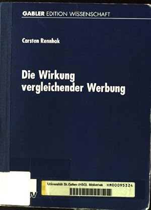 Imagen del vendedor de Die Wirkung vergleichender Werbung. Gabler Edition Wissenschaft a la venta por books4less (Versandantiquariat Petra Gros GmbH & Co. KG)