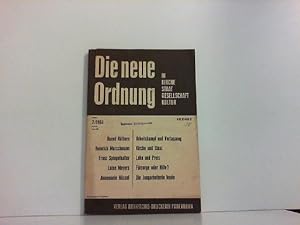 Seller image for DIE NEUE ORDNUNG in Kirche, Staat, Gesellschaft, Kultur. 18. Jahrg., Heft 2., April 1964. for sale by Zellibooks. Zentrallager Delbrck