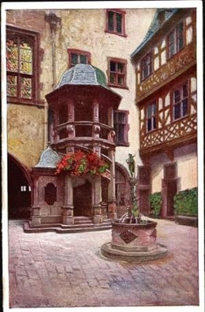 Bild des Verkufers fr Knstler Ansichtskarte / Postkarte Liebig, B., Frankfurt am Main, Rmer, Wendeltreppe zum Verkauf von akpool GmbH