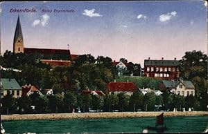 Bild des Verkufers fr Ansichtskarte / Postkarte Eckernfrde in Schleswig Holstein, Borby Promenade, Panorama, Kirche zum Verkauf von akpool GmbH