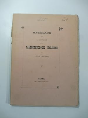 Materiaux pour l'histoire de la paleoethnologie italienne. Bibliographie