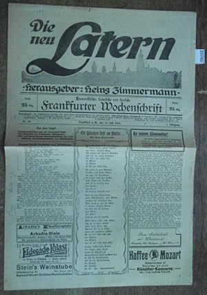 Die neu Latern. Jahrgang 1, Nr.16, 15. Juli 1919. Herausgeber: Heinz Zimmermann. Humoristische, s...