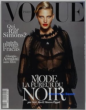 Vogue Paris n°930 Qui est Raf Simons ? Isabelle Huppert avec Fracas Giogio Armani sans filtre Mod...
