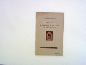 Image du vendeur pour I. Shakespeare. II. Humanitt ist der Zweck der Menschennatur. Herausgegeben von Prof. Jos. Rohfleisch-Mnster. mis en vente par ANTIQUARIAT FRDEBUCH Inh.Michael Simon