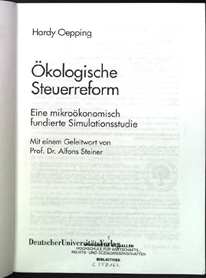 Bild des Verkufers fr kologische Steuerreform: Eine mikrokonomisch fundierte Simulationsstudie. Gabler Edition Wissenschaft zum Verkauf von books4less (Versandantiquariat Petra Gros GmbH & Co. KG)