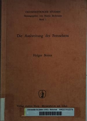 Bild des Verkufers fr Die Ausbreitung des Fernsehens. konometrische Studien Bd. 1; zum Verkauf von books4less (Versandantiquariat Petra Gros GmbH & Co. KG)