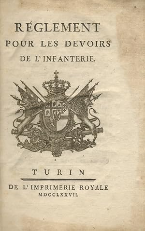 Seller image for Rglement pour les devoirs de l'Infanterie. for sale by Libreria Oreste Gozzini snc