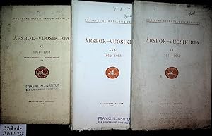 Arsbok Vuosikirja VOL. XXX 1951-1952 AND VOL XXXI 1952-1953 AND VOL XL 1961-1962