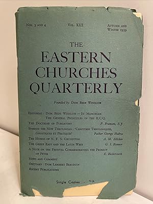 Single issue of The Eastern Churches Quarterly. Nos. 3 and 4, Vol. XIII, Autumn and Winter 1959.