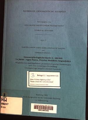 Bild des Verkufers fr Geomorphologische Karte 1: 100 000: La Junta- Agua Nueva, Provinz Mendoza/ Argentinien. Mglichkeiten und Ergebnisse geomorphologischer Kartierungen und ihrer einfarbigen Darstellung (Zweisprachige Ausgabe: Deutsch/ Spanisch). Bamberger Geographische Schriften, Heft 7. zum Verkauf von books4less (Versandantiquariat Petra Gros GmbH & Co. KG)