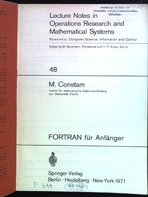 Seller image for FORTRAN fr Anfnger. Lecture notes in operations research and mathematical systems ; 48 for sale by books4less (Versandantiquariat Petra Gros GmbH & Co. KG)