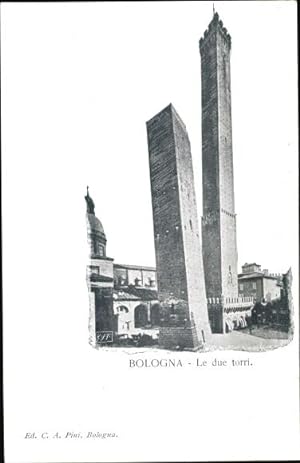 Bild des Verkufers fr Ansichtskarte / Postkarte Bologna Emilia Romagna, Le due torri, Zwei Trme, Schiefer Turm zum Verkauf von akpool GmbH