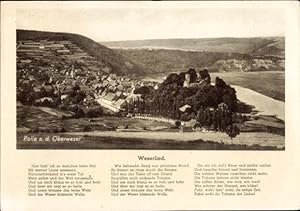 Imagen del vendedor de Ansichtskarte / Postkarte Polle an der Weser in Niedersachsen, Panorama vom Ort, Weserlied a la venta por akpool GmbH