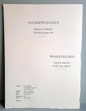 Harald Naegeli - Raumbewegungen - Zwölf Radierungen (alle Radierungen sind einzeln signiert) - Sa...