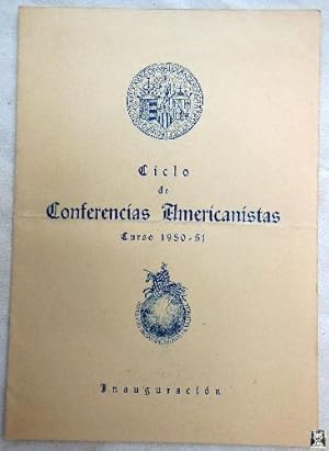 Folleto Publicidad - Brochure Advertising : CICLO DE CONFERENCÍAS AMERICANISTAS, Curso 1950 - 51....