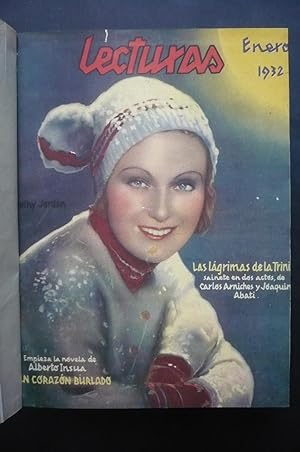 LECTURAS. Revista Mensual. Suplemento literario de El Hogar y La Moda. Año 1932 completo, del nº ...