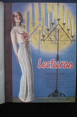 LECTURAS. Revista Mensual. Suplemento literario de El Hogar y La Moda. Año 1931 completo, del nº ...