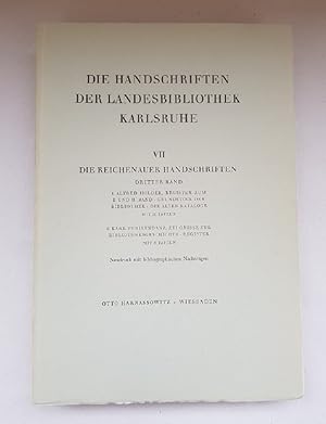 Die Reichenauer Handschriften. Bd. III: 1: Alfred Holder, Register zum I. und II. Band. Grundstoc...