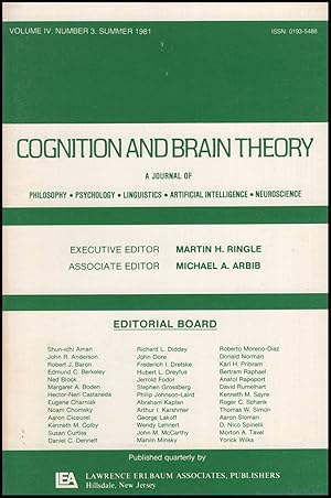 Seller image for Cognition and Brain Theory (Vol 4, No. 3, Summer 1981) for sale by Diatrope Books