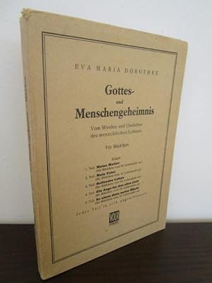 Bild des Verkufers fr Gottes- und Menschengeheimnis. Vom Werden und Gestalten des menschlichen Lebens. Fr Mdchen (vom 10. bis zum 16. Lebensjahr) - 5 Teile: Meine Mutter / Mein Vater / Reifendes Leben / Ein Auge ist, das alles sieht./ So nimm denn meine Hnde. Jeder Teil in sich abgeschlossen. - Mit Vorwort-Doppelblatt an die Eltern ! zum Verkauf von Antiquariat Maralt