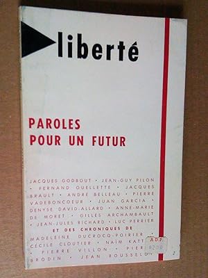Immagine del venditore per Paroles pour un futur: Libert, no 71-72, vol. 12, nos 5-6, septembre-dcembre 1970 venduto da Livresse
